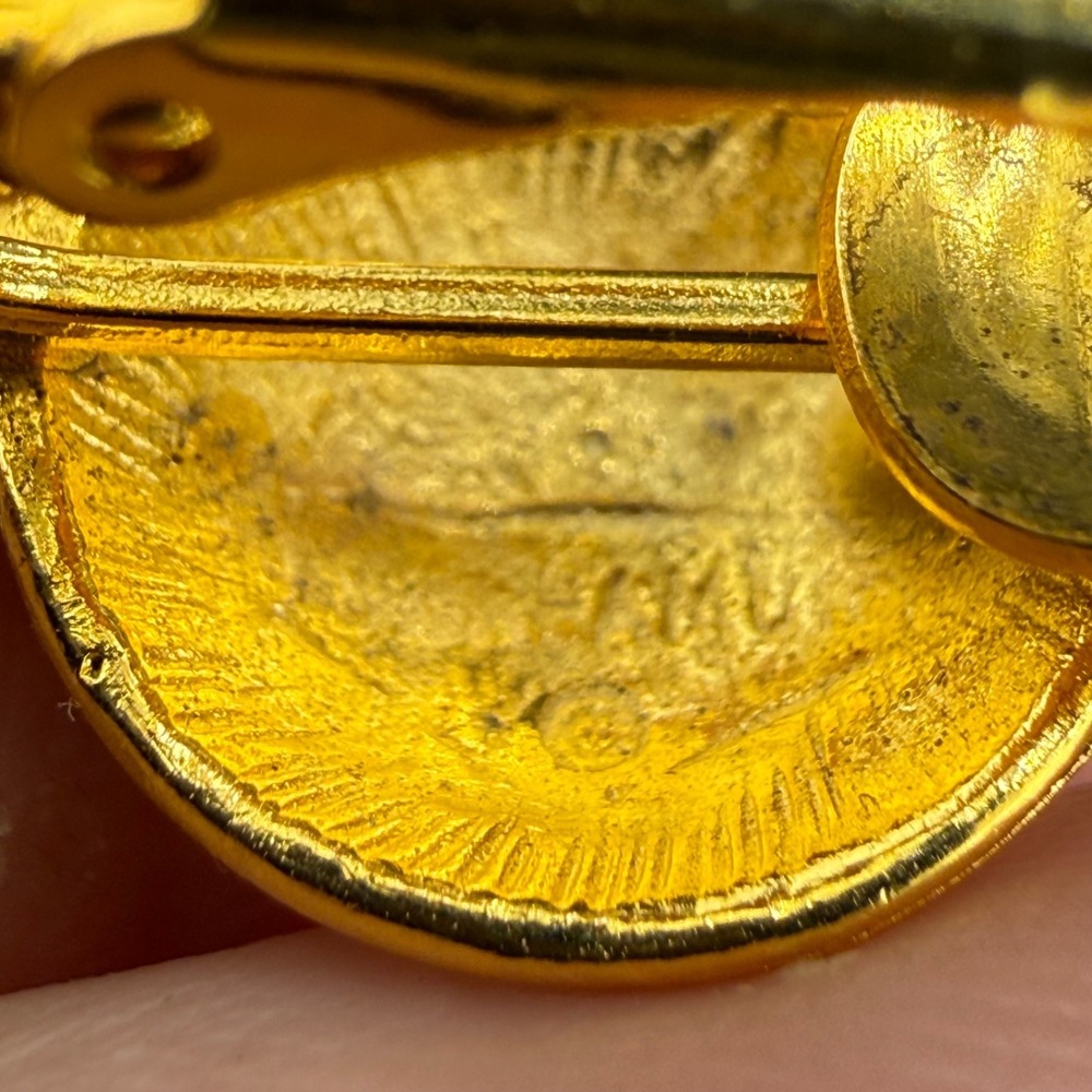 Vintage Ben Amun Bracelet Clip On Earrings Set Coin Gold Tone 6.5" - Picture 4 of 16